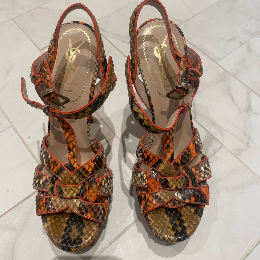 YSL snake skin high heels authentic